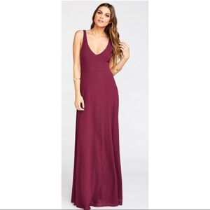 Show Me Your MuMu Jenn Maxi Dress Merlot Chiffon